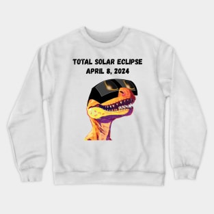 Total Solar Eclipse Grunge Dinosaur—Black text Crewneck Sweatshirt